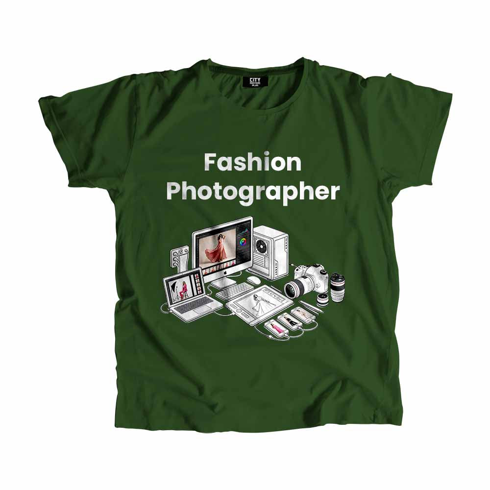 Fashion Photographer Men Unisex T-Shirt (Olive Green) Technology Unisex T-Shirt | City Posters Plus