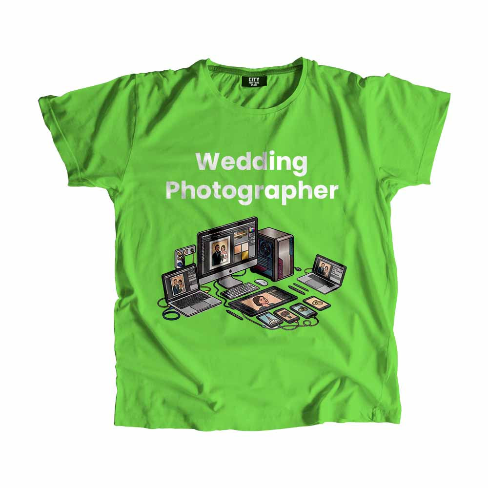 Wedding Photographer Men Unisex T-Shirt (Liril Green) Technology Unisex T-Shirt | City Posters Plus