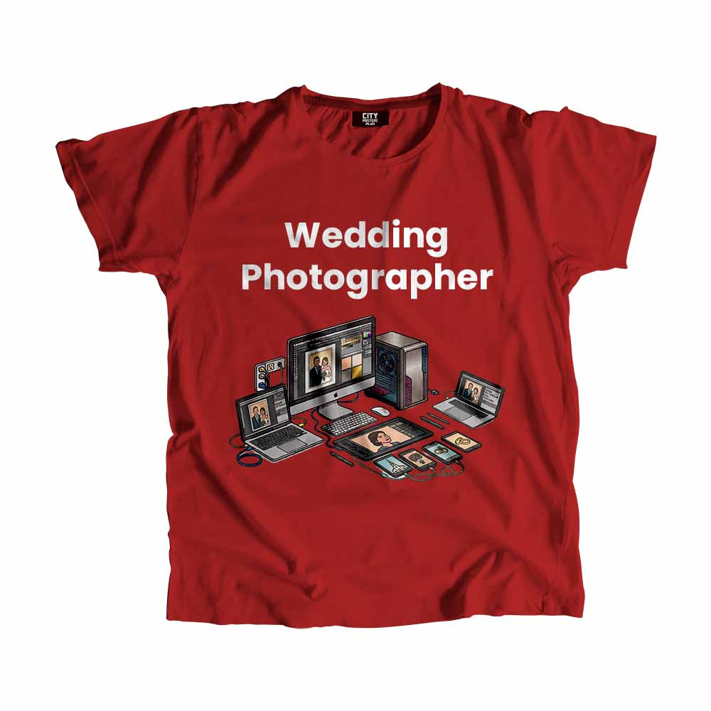 Wedding Photographer Men Unisex T-Shirt (Red) Technology Unisex T-Shirt | City Posters Plus