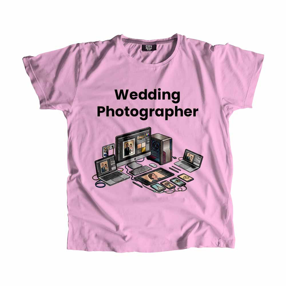 Wedding Photographer Men Unisex T-Shirt (Light Pink) Technology Unisex T-Shirt | City Posters Plus