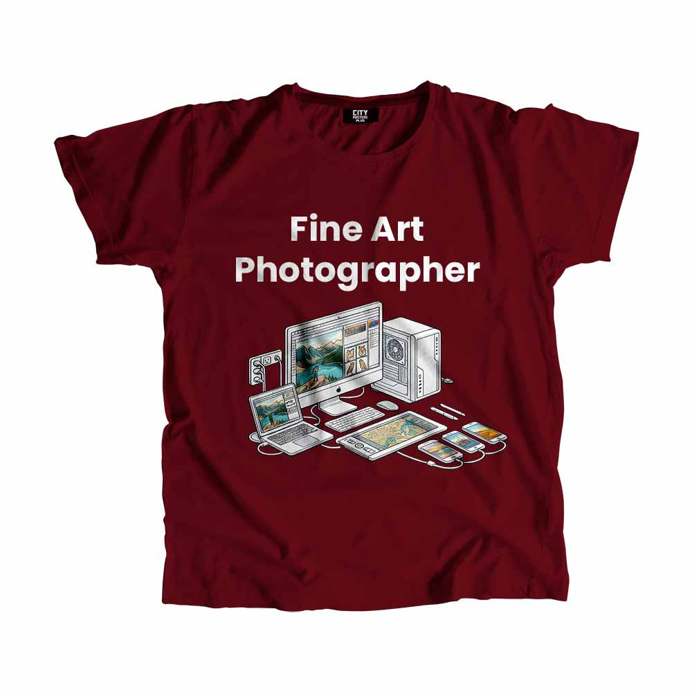 Fine Art Photographer Men Unisex T-Shirt (Maroon) Technology Unisex T-Shirt | City Posters Plus