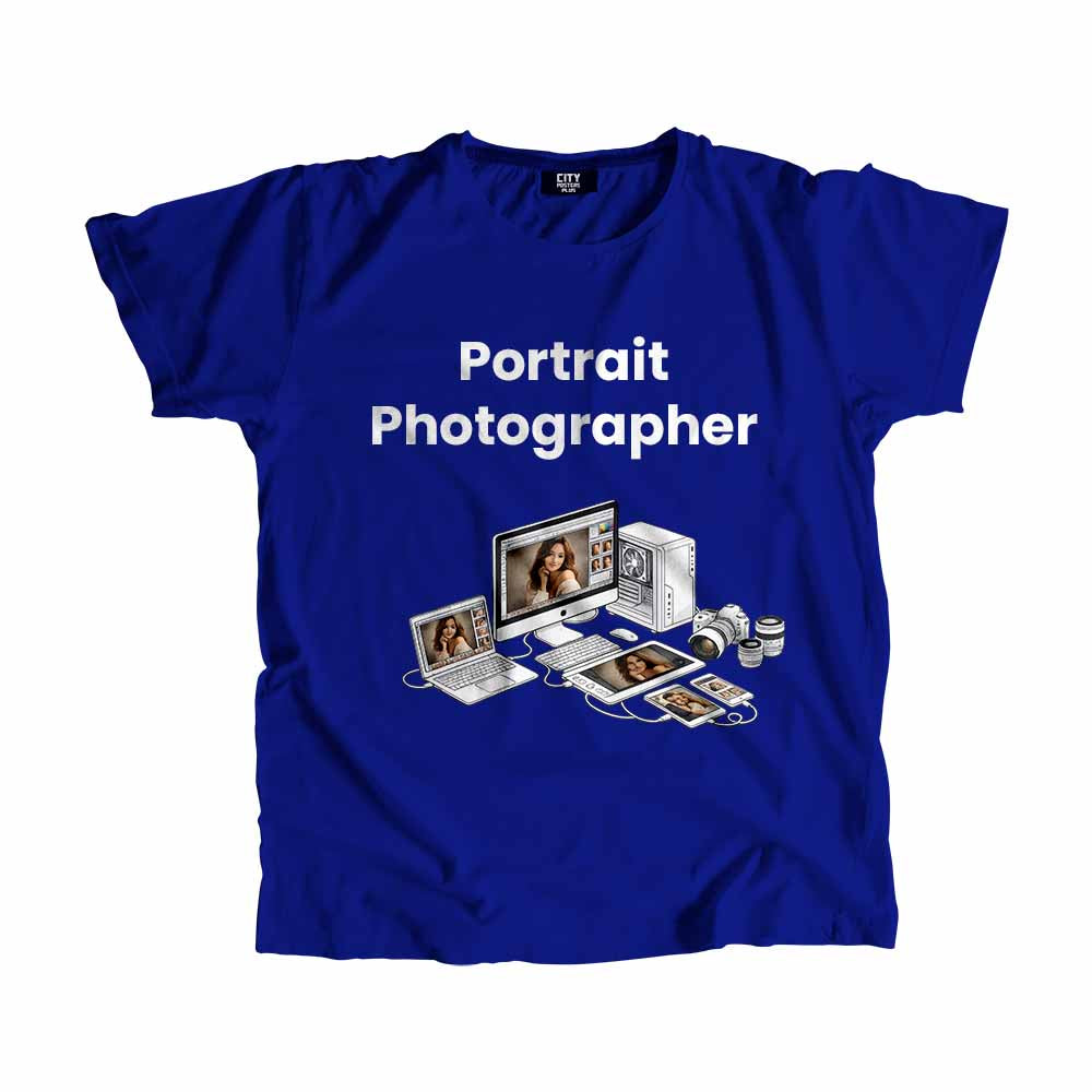 Portrait Photographer Men Unisex T-Shirt (Royal Blue) Technology Unisex T-Shirt | City Posters Plus