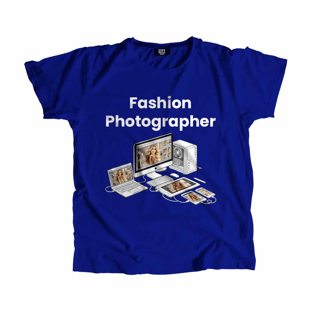 Fashion Photographer Men Unisex T-Shirt (Royal Blue) Technology Unisex T-Shirt | City Posters Plus
