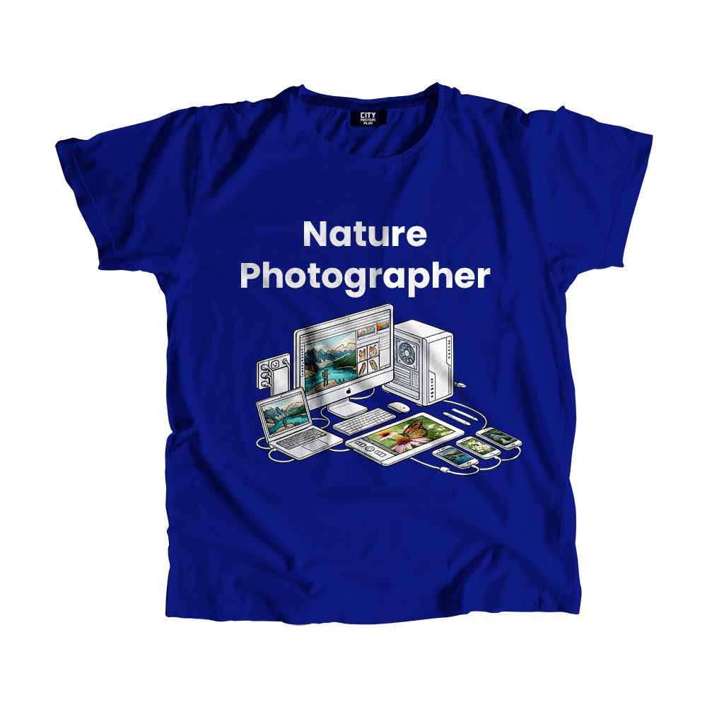Nature Photographer Men Unisex T-Shirt (Royal Blue) Technology Unisex T-Shirt | City Posters Plus