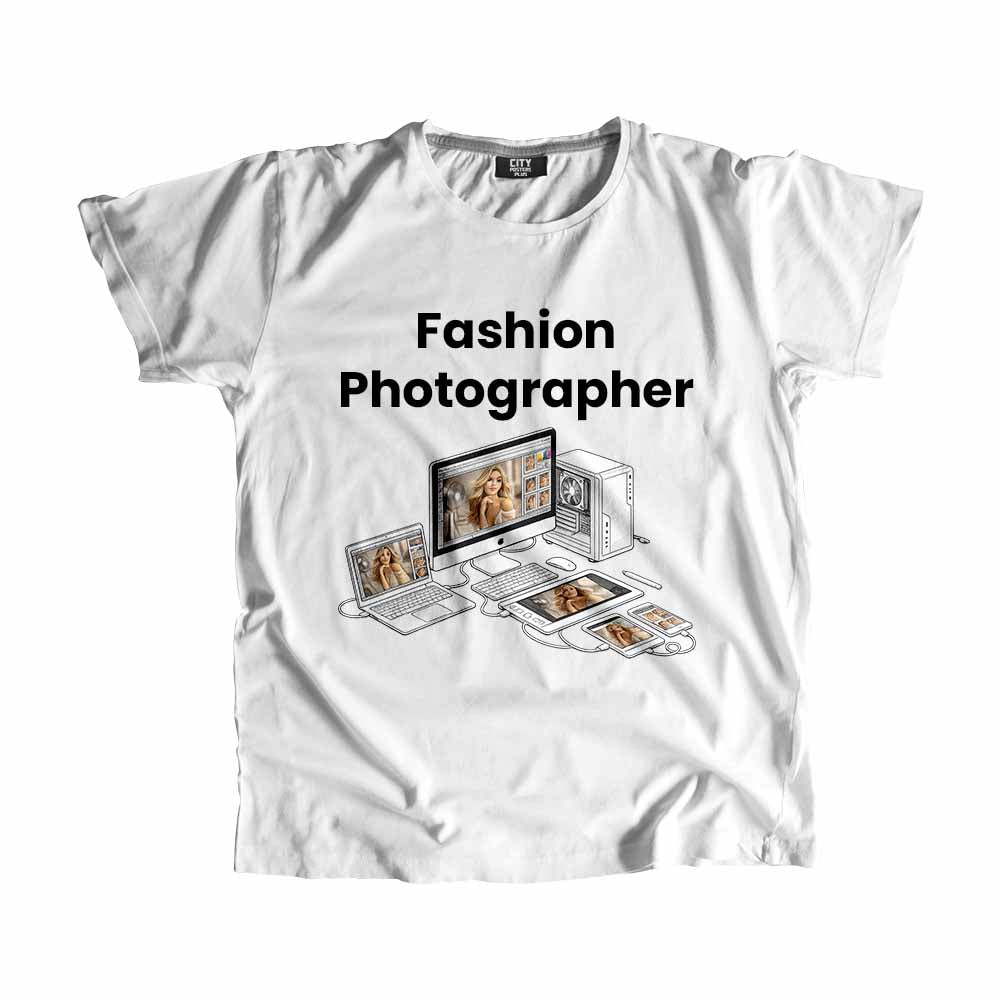 Fashion Photographer Men Unisex T-Shirt (White) Technology Unisex T-Shirt | City Posters Plus
