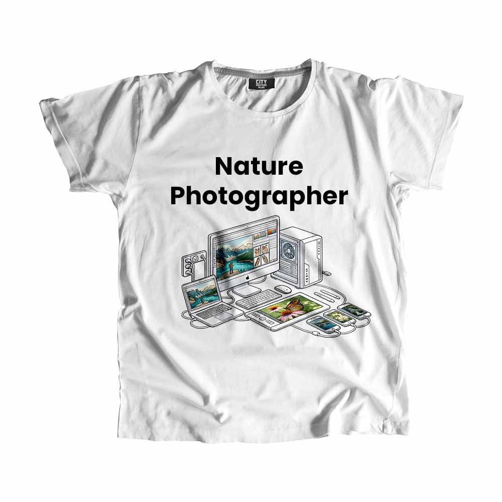 Nature Photographer Men Unisex T-Shirt (White) Technology Unisex T-Shirt | City Posters Plus
