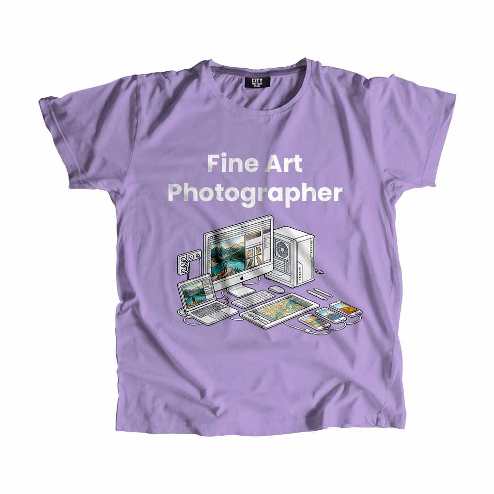 Fine Art Photographer Men Unisex T-Shirt (Iris Lavender) Technology Unisex T-Shirt | City Posters Plus
