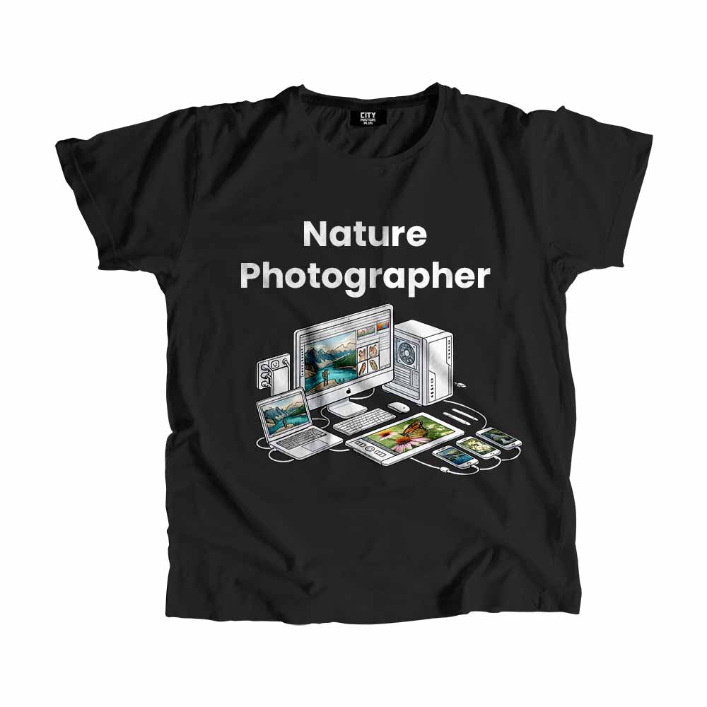 Nature Photographer Men Unisex T-Shirt (Black) Technology Unisex T-Shirt | City Posters Plus
