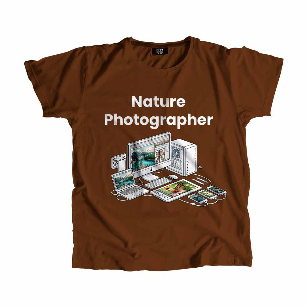 Nature Photographer Men Unisex T-Shirt (Brown) Technology Unisex T-Shirt | City Posters Plus