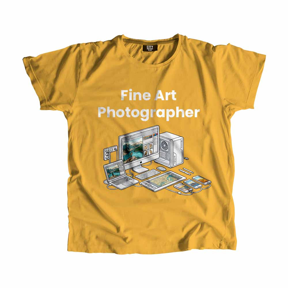 Fine Art Photographer Men Unisex T-Shirt (Golden Yellow) Technology Unisex T-Shirt | City Posters Plus