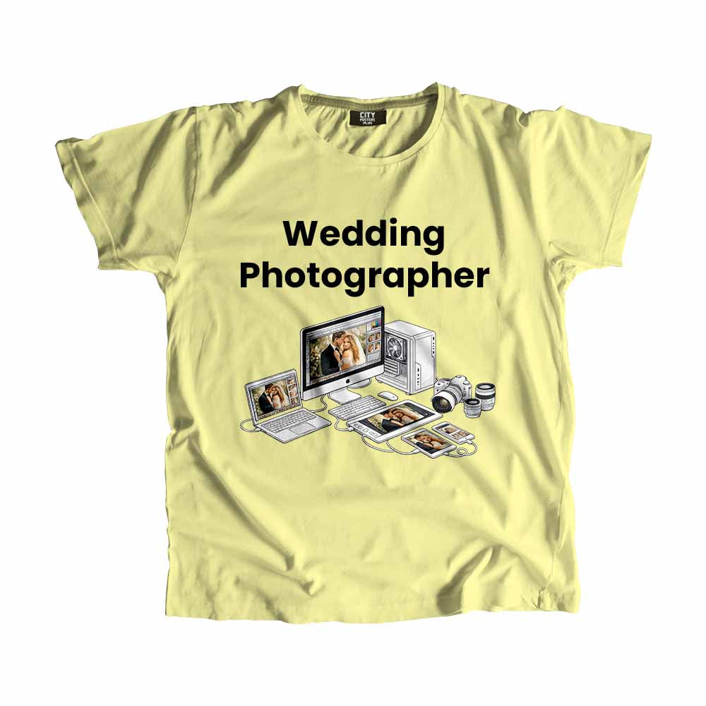 Wedding Photographer Men Unisex T-Shirt (Butter Yellow) Technology Unisex T-Shirt | City Posters Plus