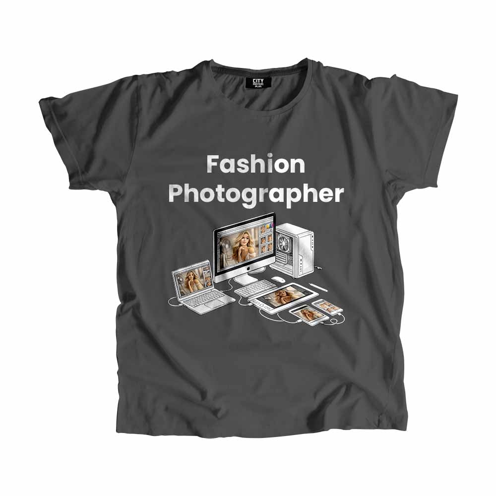 Fashion Photographer Men Unisex T-Shirt (Charcoal Grey) Technology Unisex T-Shirt | City Posters Plus