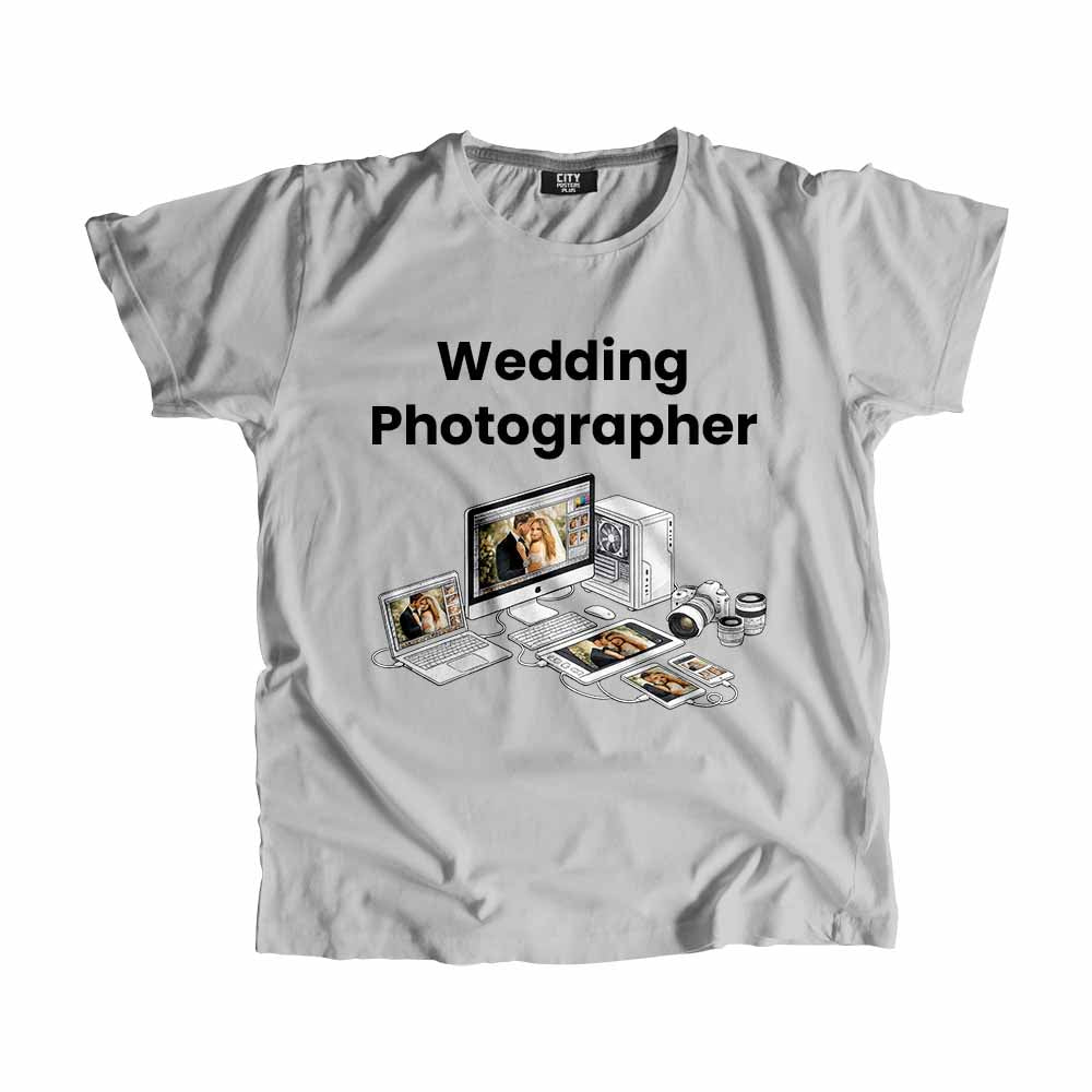 Wedding Photographer Men Unisex T-Shirt (Melange Grey) Technology Unisex T-Shirt | City Posters Plus