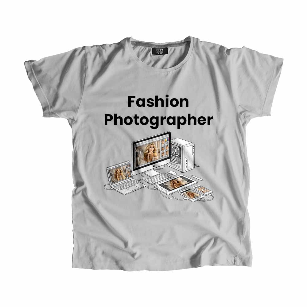 Fashion Photographer Men Unisex T-Shirt (Melange Grey) Technology Unisex T-Shirt | City Posters Plus