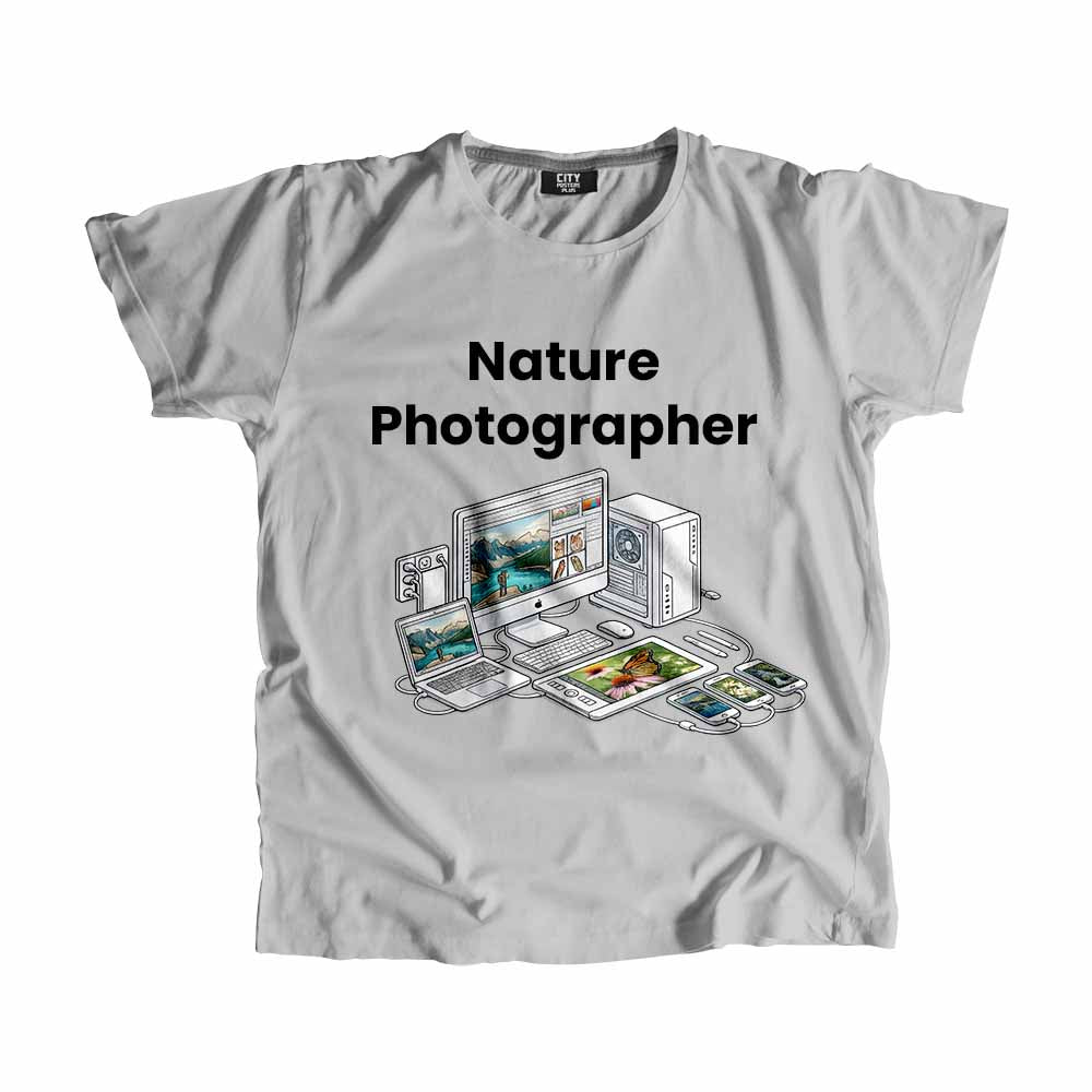 Nature Photographer Men Unisex T-Shirt (Melange Grey) Technology Unisex T-Shirt | City Posters Plus