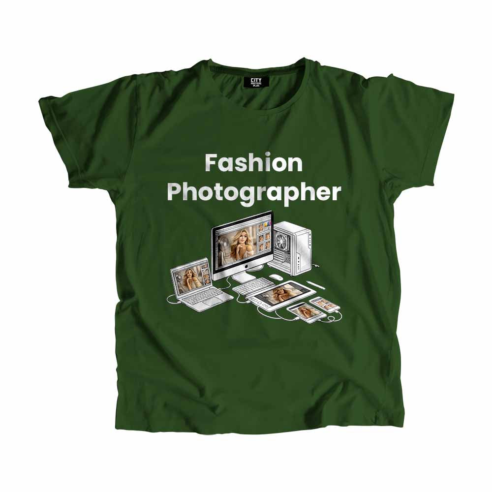 Fashion Photographer Men Unisex T-Shirt (Olive Green) Technology Unisex T-Shirt | City Posters Plus