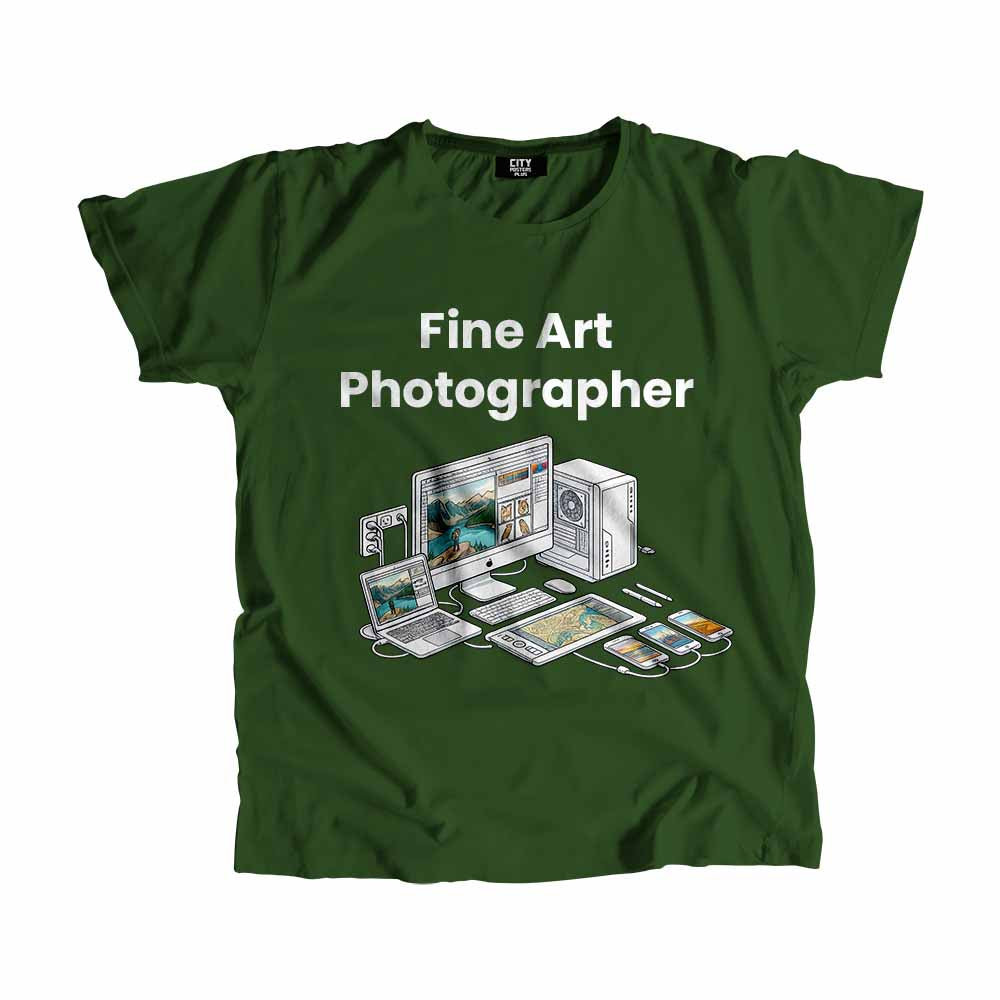 Fine Art Photographer Men Unisex T-Shirt (Olive Green) Technology Unisex T-Shirt | City Posters Plus