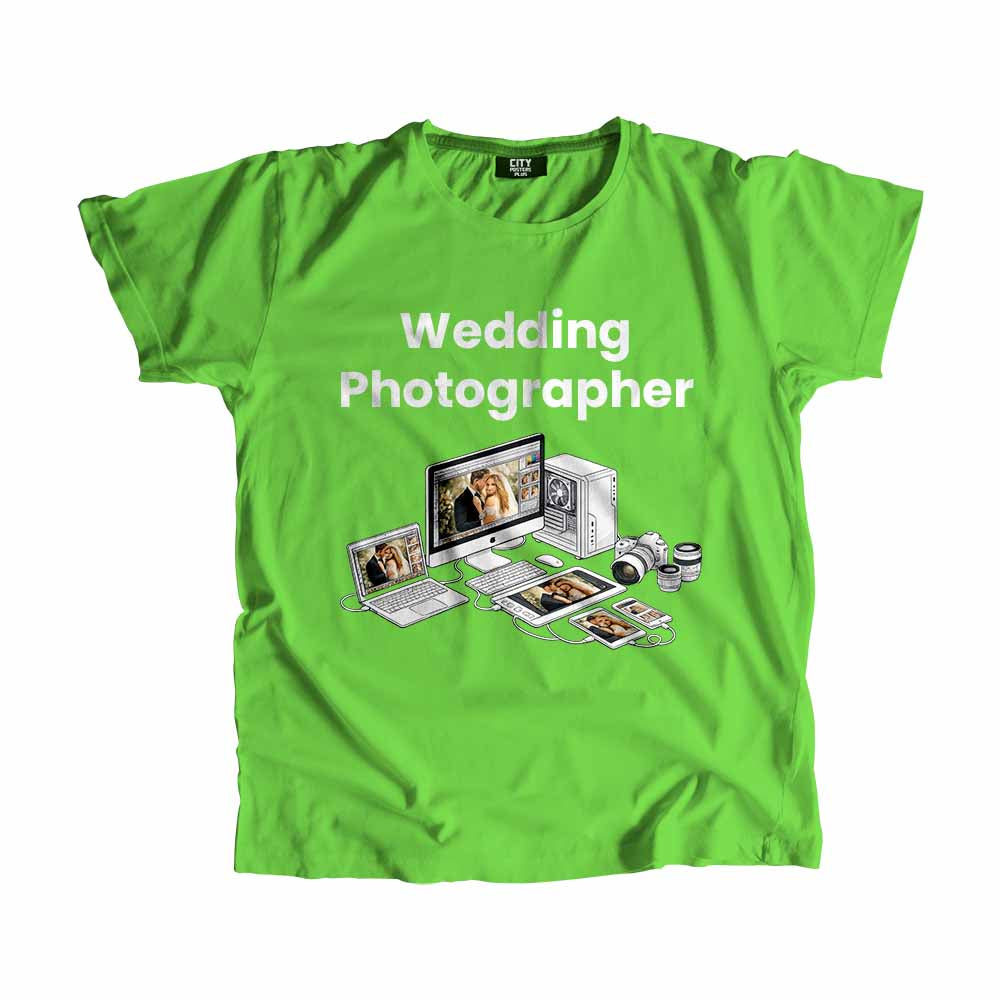Wedding Photographer Men Unisex T-Shirt (Liril Green) Technology Unisex T-Shirt | City Posters Plus