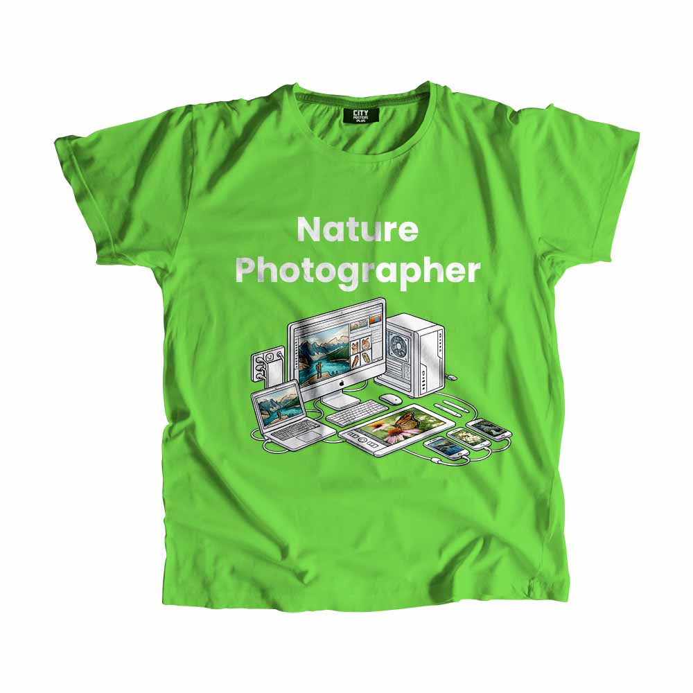 Nature Photographer Men Unisex T-Shirt (Liril Green) Technology Unisex T-Shirt | City Posters Plus