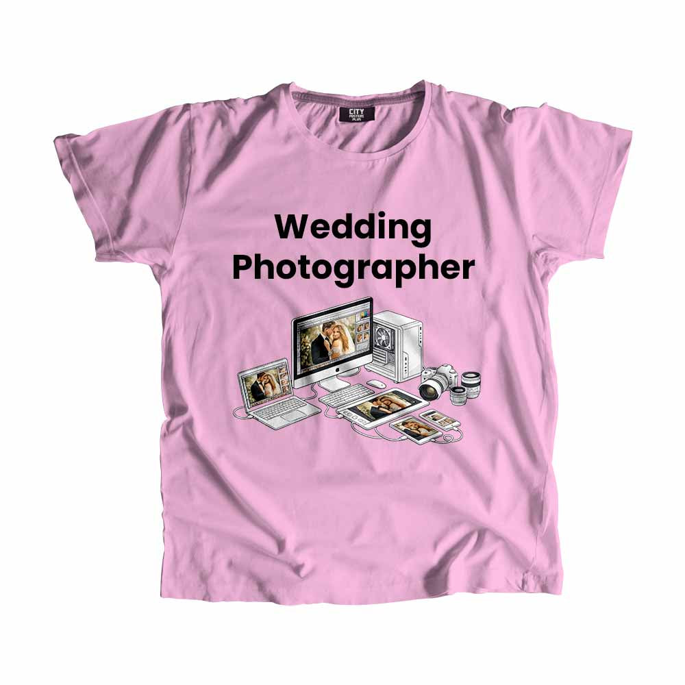 Wedding Photographer Men Unisex T-Shirt (Light Pink) Technology Unisex T-Shirt | City Posters Plus