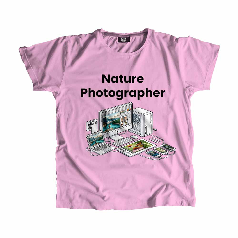 Nature Photographer Men Unisex T-Shirt (Light Pink) Technology Unisex T-Shirt | City Posters Plus