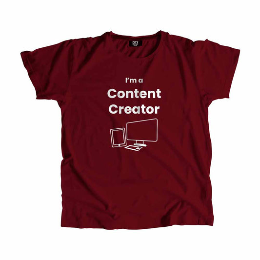 Content Creator Men Unisex T-Shirt (Maroon)