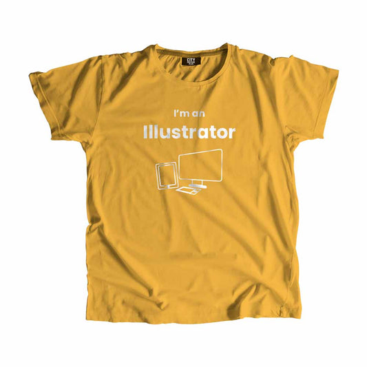 Illustrator Men Unisex T-Shirt (Golden Yellow)