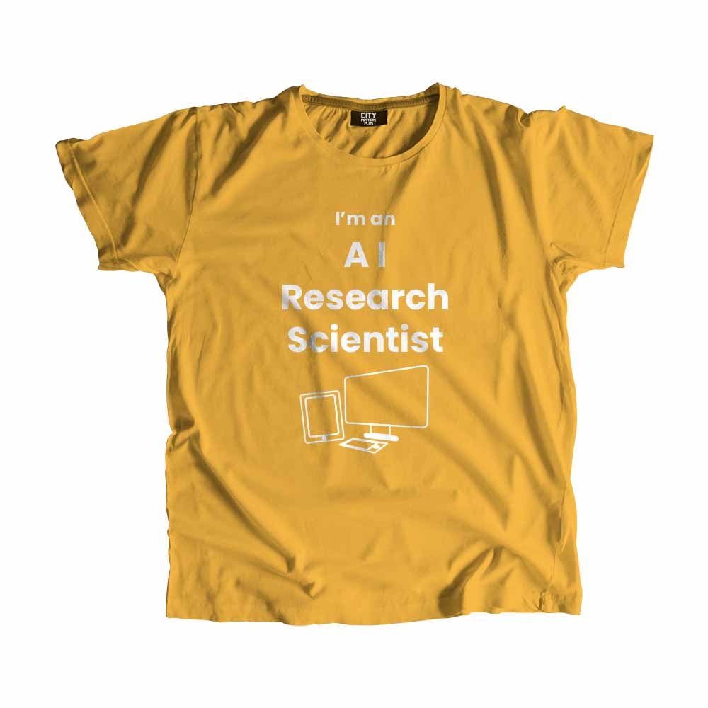 AI Research Scientist  Men Unisex T-Shirt (Golden Yellow)