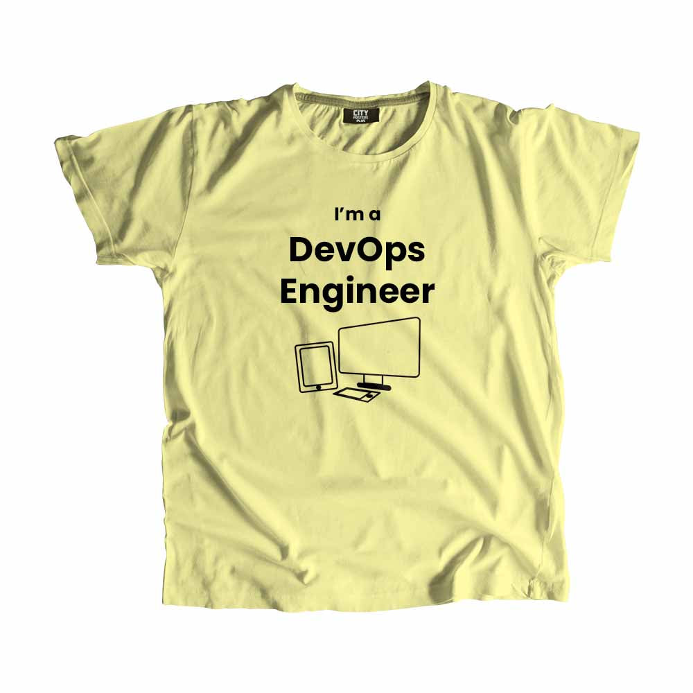 DevOps Engineer Men Unisex T-Shirt (Butter Yellow)