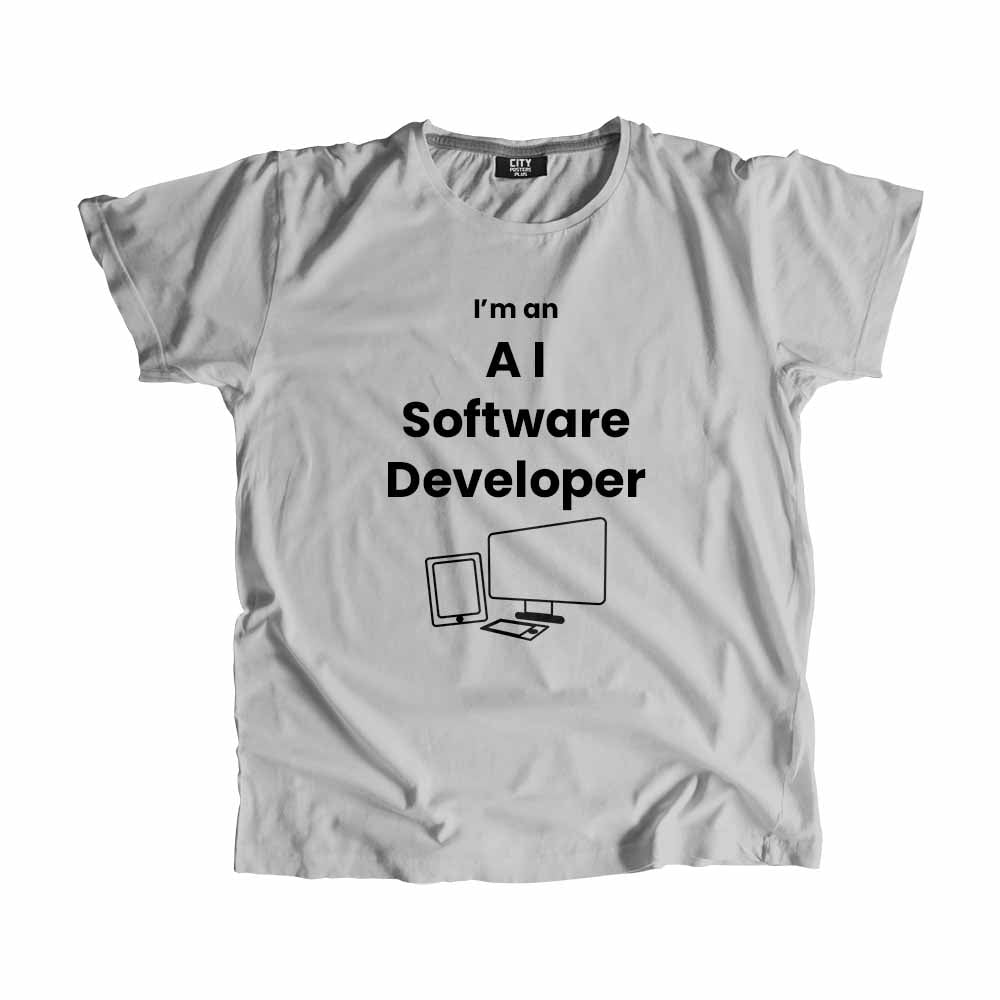 AI Software Developer Men Unisex T-Shirt (Melange Grey)