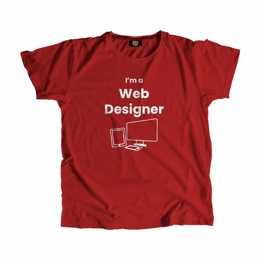 Web Designer Men Unisex T-Shirt (Red) Technology Unisex T-Shirt | City Posters Plus