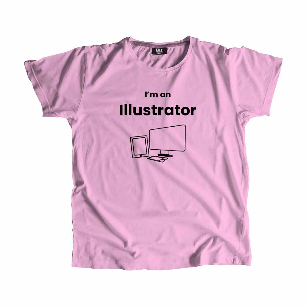 Illustrator Men Unisex T-Shirt (Light Pink)