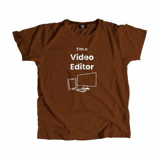 Video Editor Men Unisex T-Shirt (Brown)