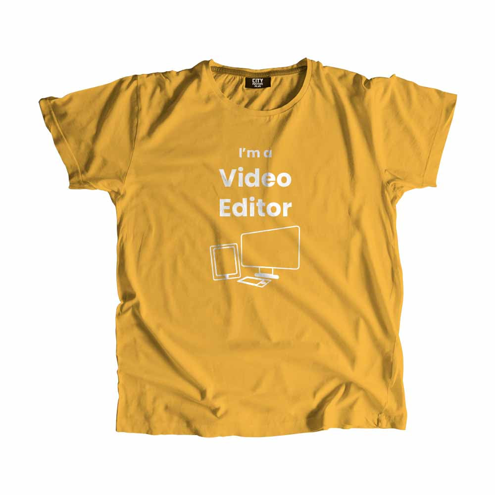 Video Editor Men Unisex T-Shirt (Golden Yellow)