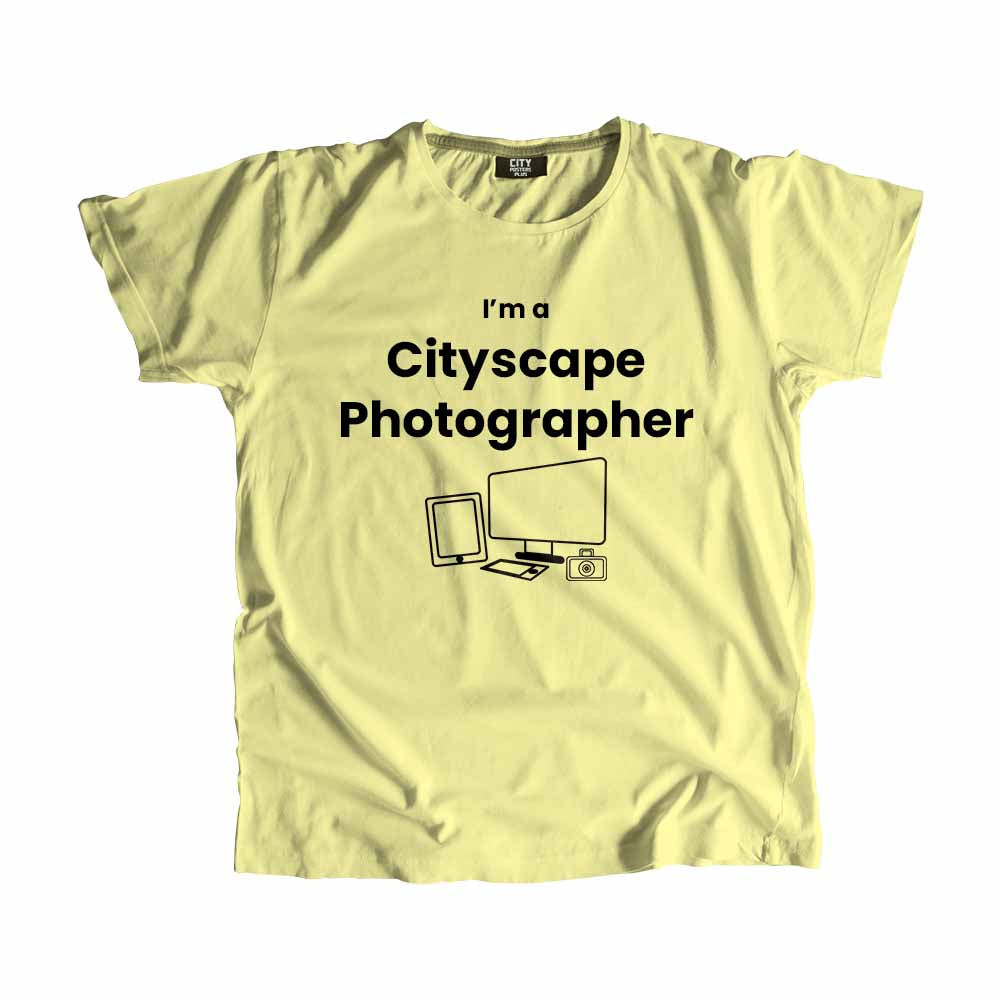 Cityscape Photographer Men Unisex T-Shirt (Butter Yellow)