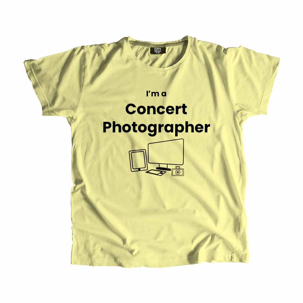 Concert Photographer Men Unisex T-Shirt (Butter Yellow)