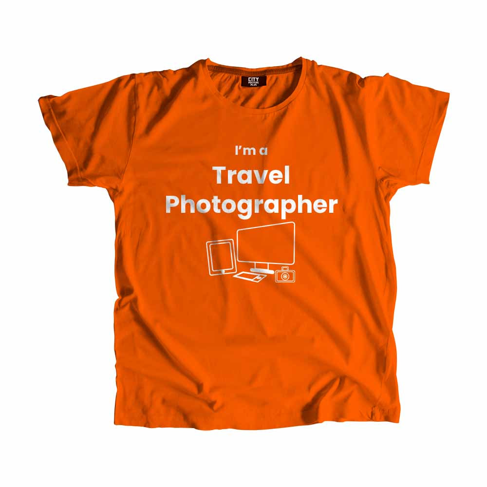 Travel Photographer Men Unisex T-Shirt (Orange)