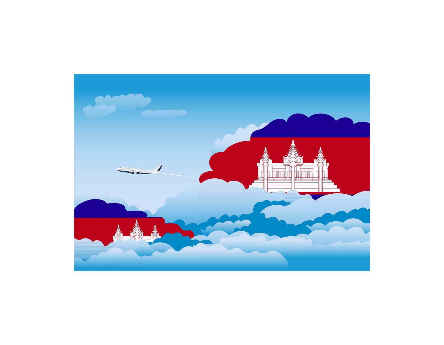 Cambodia Day Clouds Blankets & Throws | Soft Premium Blankets | City Posters Plus