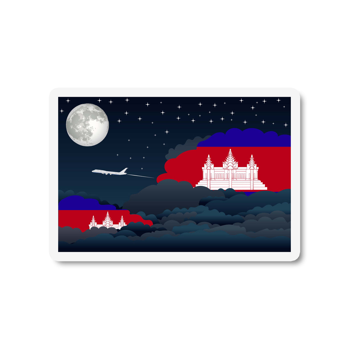 Cambodia Night Clouds Fridge Magnet