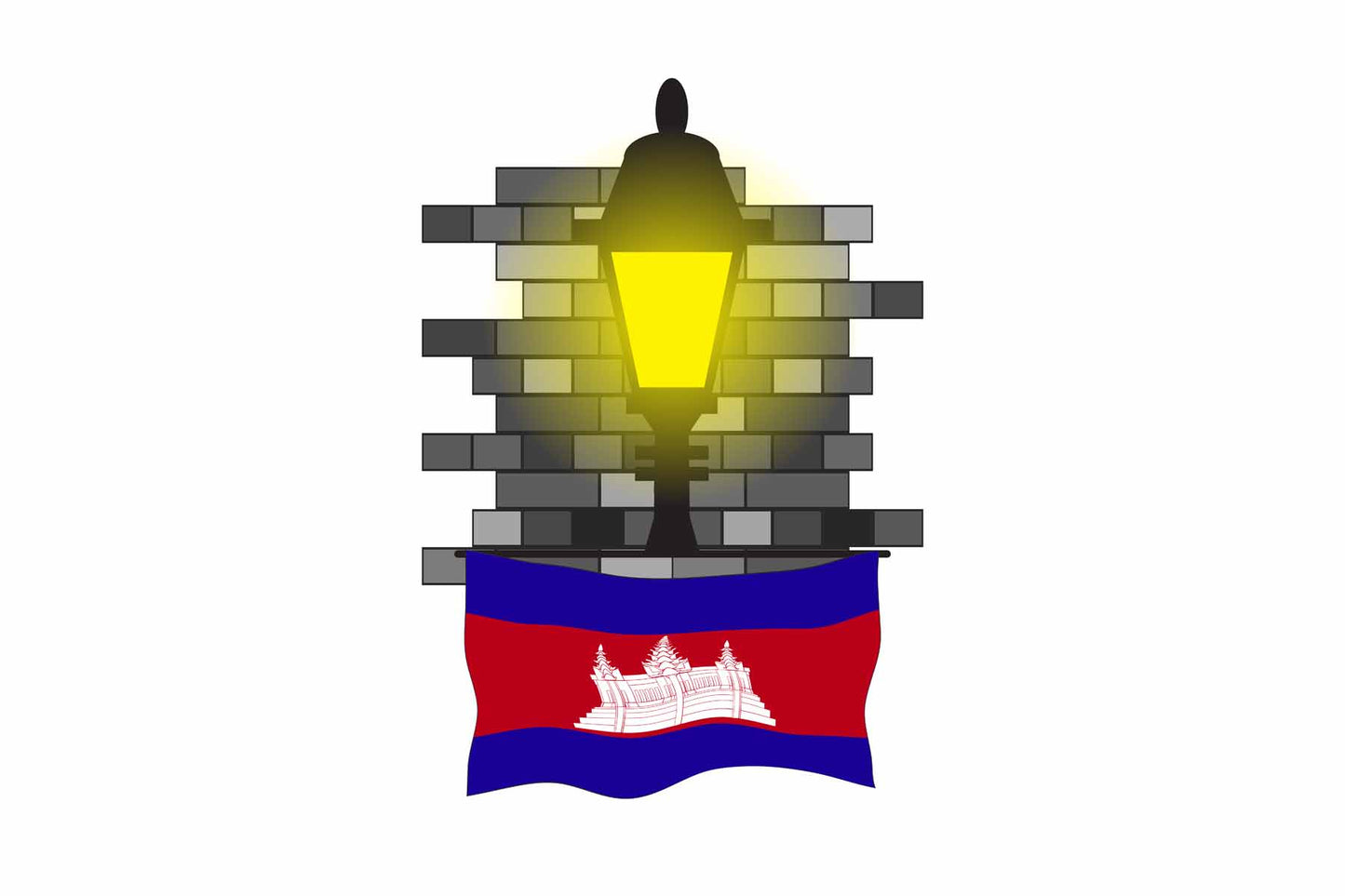 Cambodia Street Lamp Bricks Sticker