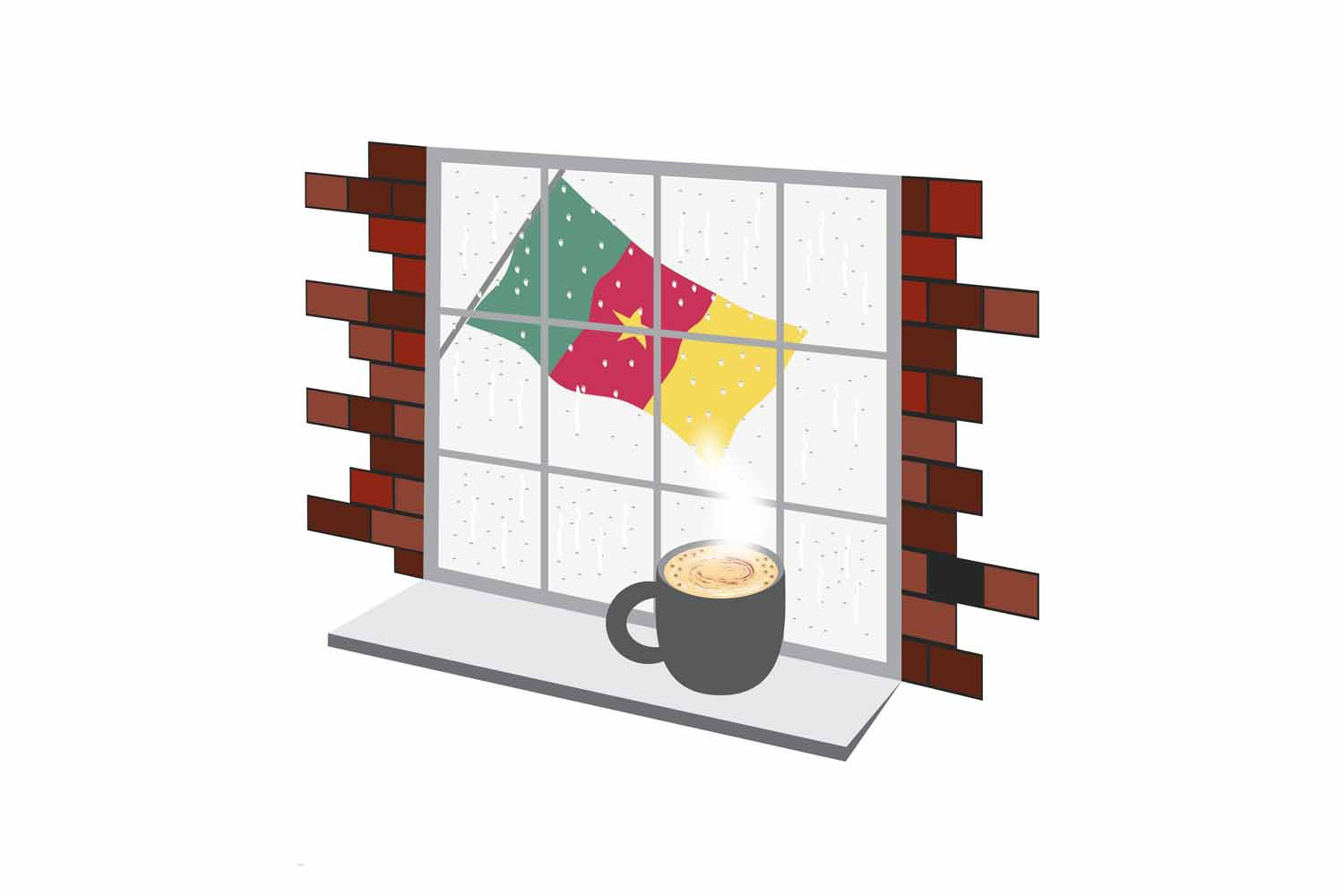 Cameroon Coffee Rain Window Fridge Magnet