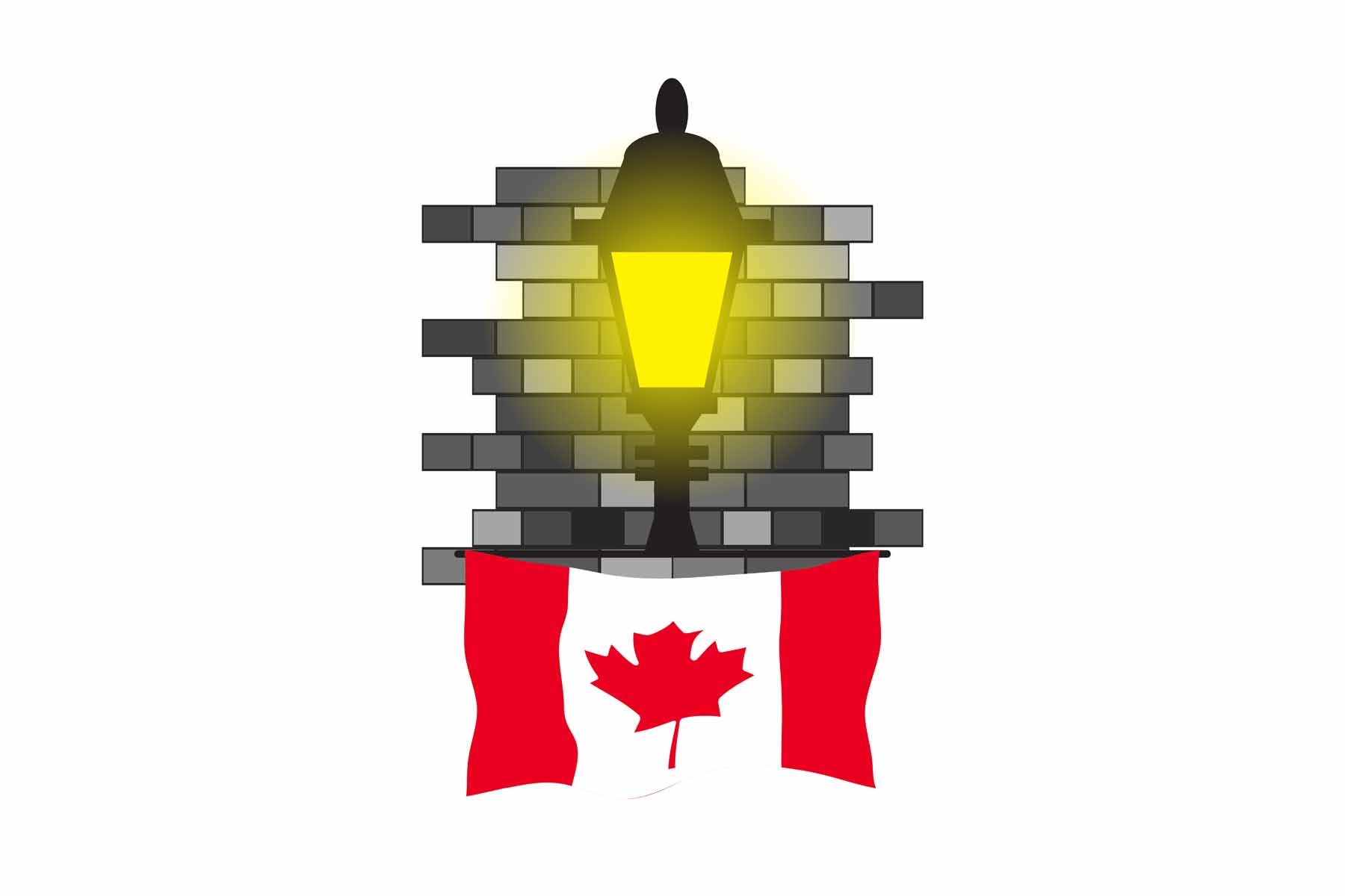 Canada Street Lamp Bricks Magnet