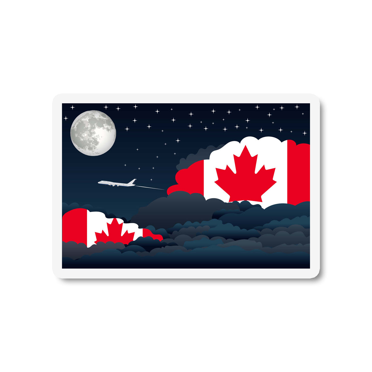 Canada Night Clouds Fridge Magnet