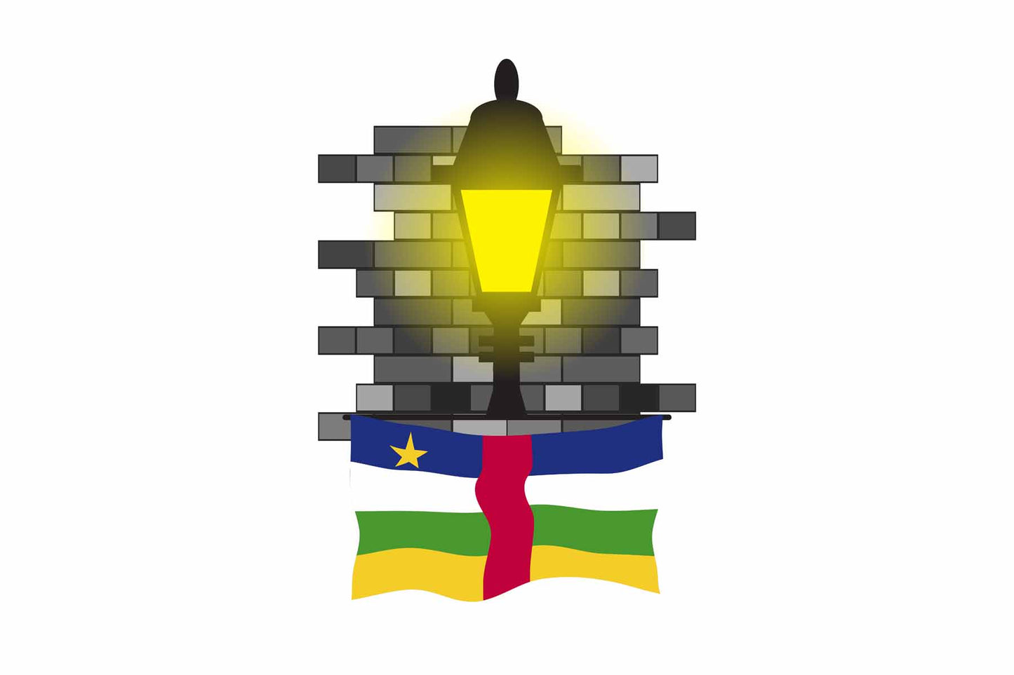 Central African Republic Street Lamp Bricks Sticker