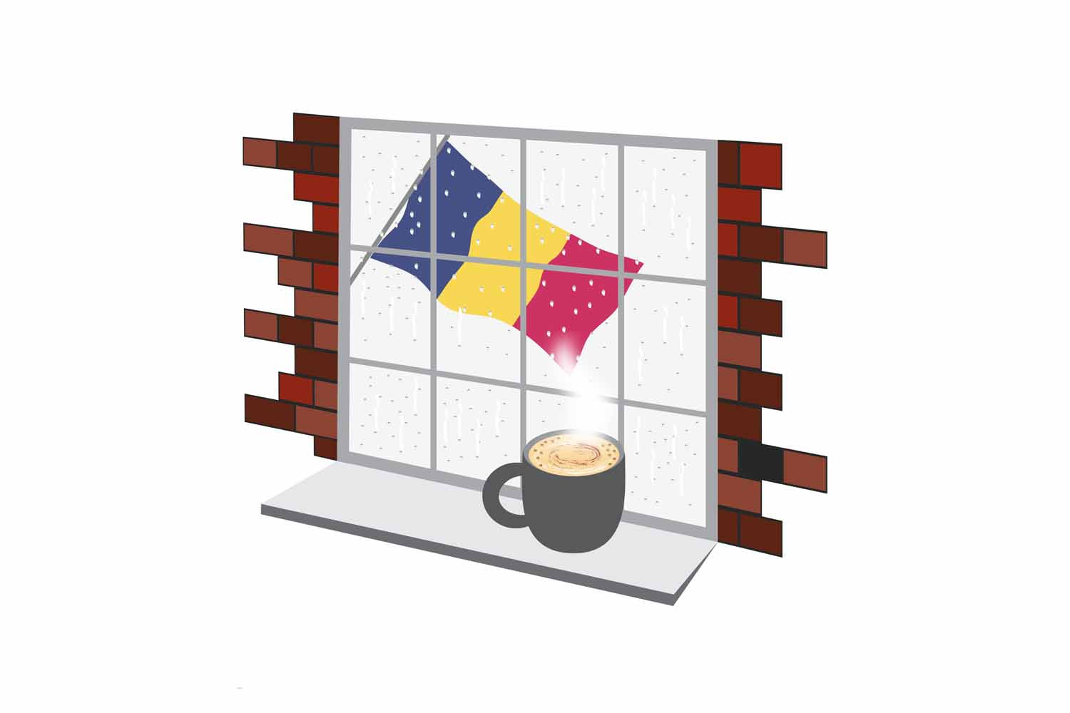 Chad Coffee Rain Window Fridge Magnet