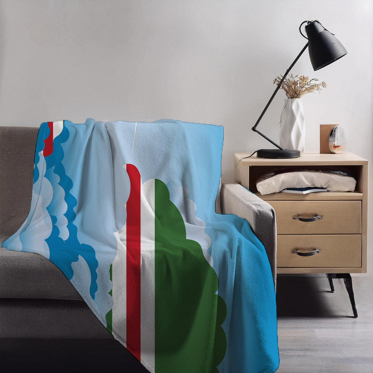Chechen Republic of Ichkeria Day Clouds Blankets & Throws | Soft Premium Blankets | City Posters Plus