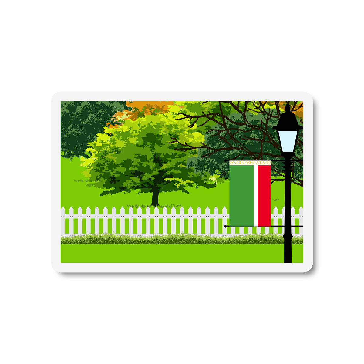 Chechen Republic Trees and Street Lamp Sticker