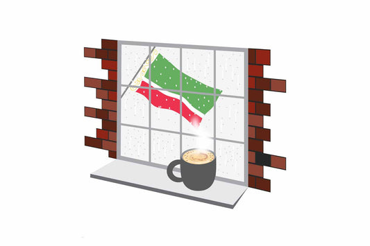 Chechen Republic Coffee Rain Window Fridge Magnet