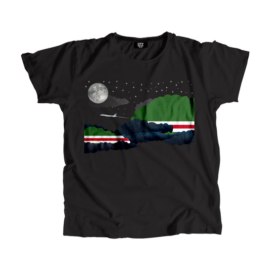 Chechen Republic of Ichkeria Night Clouds Airplane Airport Flight Men Unisex T-Shirt Night Clouds Airplane Airport Flight T-Shirt