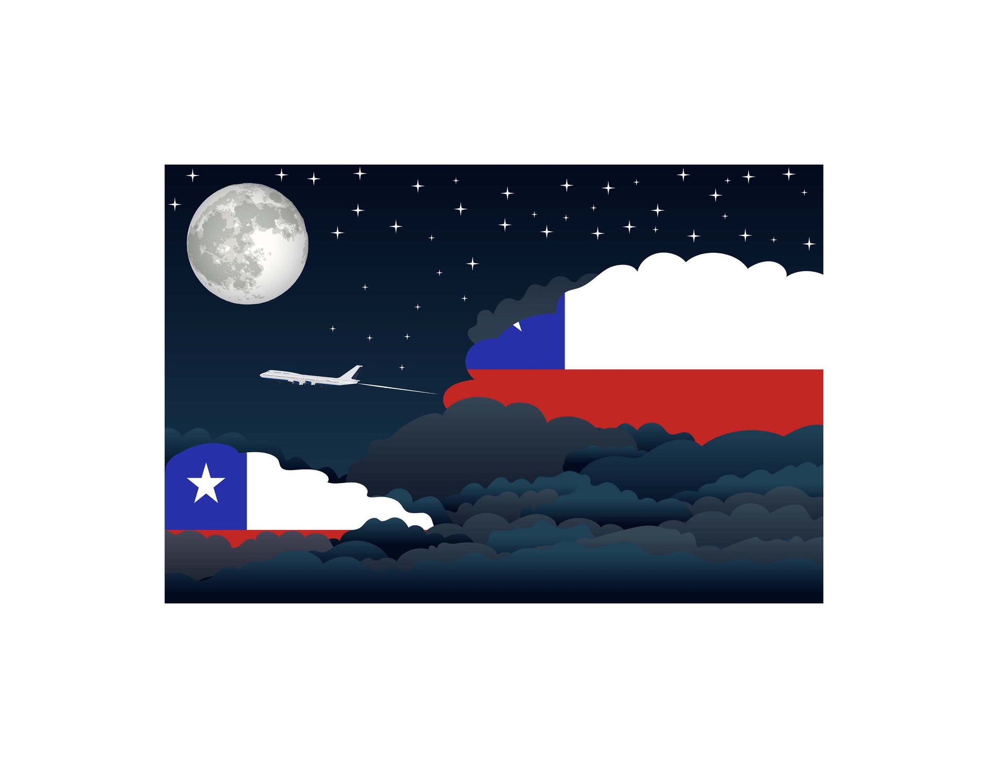 Chile Night Clouds Canvas Print Framed